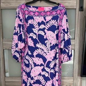 Lilly Pulitzer Silva maxi dress size 12 NWT. Galaxy blue What the Shell pattern